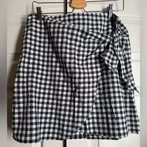 Gingham Mini Wrap Skirt with Bow Tie 4 Preppy Lightweight Beach Travel Cottage